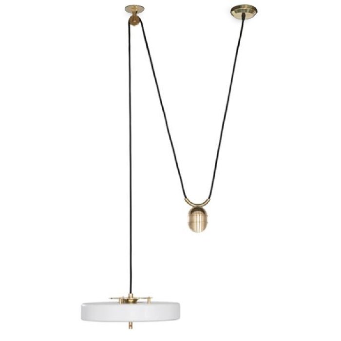 Светильник белый BERT FRANK REVOLVE RISE FALL PENDANT  Золотой Белый в Омске | Loft Concept 