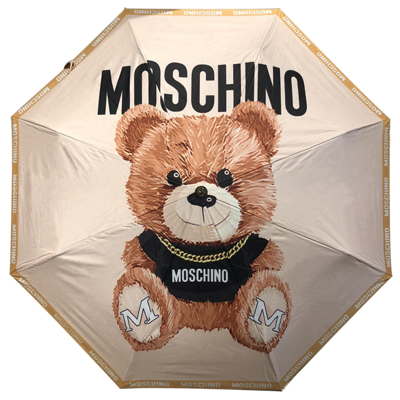 Зонт раскладной MOSCHINO дизайн 006 Бежевый цвет Коричневый Бежевый в Омске | Loft Concept 