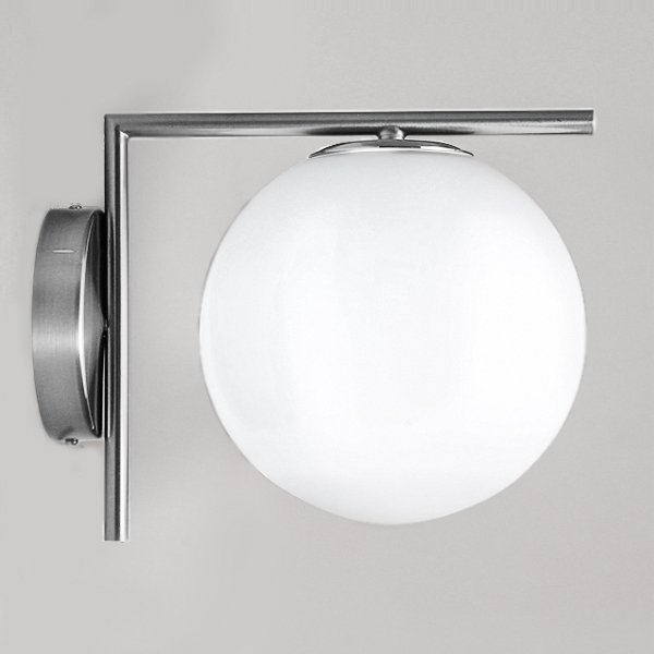 Бра IC Lighting Flos white ball IC C/W Chrome Белый Хром в Омске | Loft Concept 