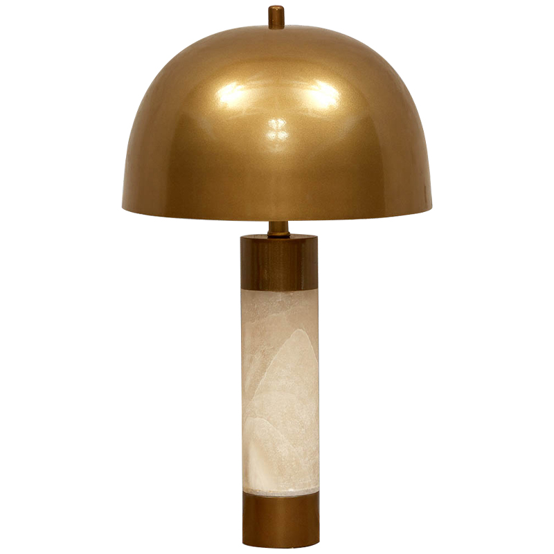 Настольная лампа с металлическим абажуром Gabriela Brass Table Lamp Латунь Бежевый в Омске | Loft Concept 