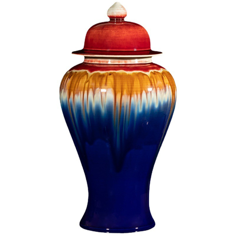 Ваза Deep Blue Colored Rainbow Vase Мульти Синий Красный Ваза Deep Blue Colored Rainbow Vase Мульти Синий Красный в Омске | Loft Concept