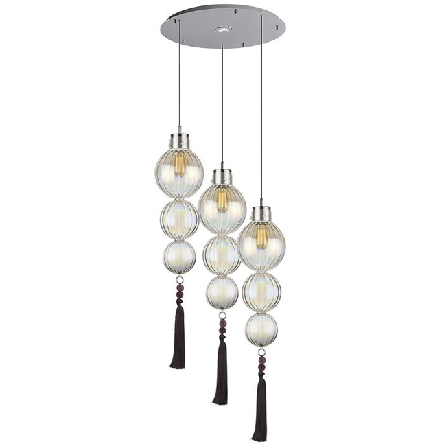 Люстра Heathfield Lighting - Medina Circle 3 Chandelier Хром Латунь Прозрачный Коричневый Голубой в Омске | Loft Concept 