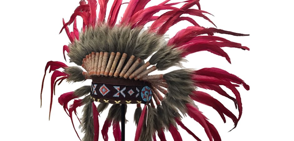 War bonnet Индейский венец из перьев красный War bonnet Индейский венец из перьев красный - Loft-Concept в Омске