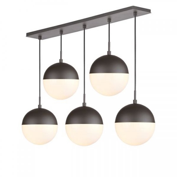 Подвесной светильник Copper Light Black Pendant 5 Черный Белый в Омске | Loft Concept 