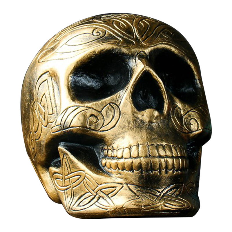 Статуэтка Golden Skull with Pattern Золотой в Омске | Loft Concept 