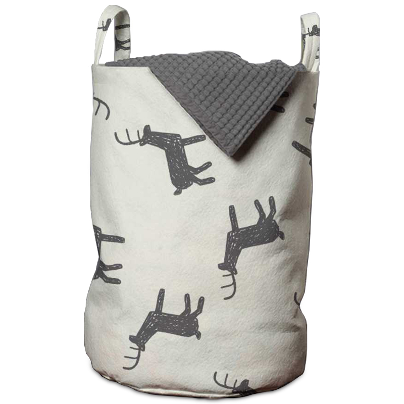 Корзина Deer Pattern Basket Белый Серый в Омске | Loft Concept 