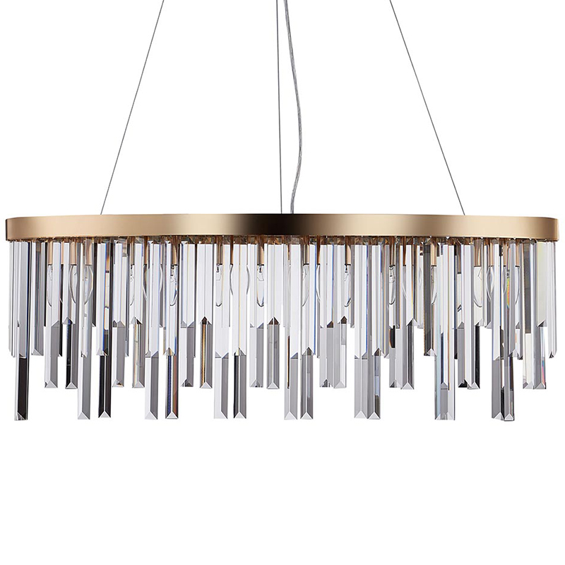 Люстра Bennett Oval Chandelier gold 90 Золотой Прозрачный в Омске | Loft Concept 