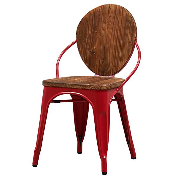 Стул Tolix chair Wooden Red Дуб темный Красный (Red) в Омске | Loft Concept 