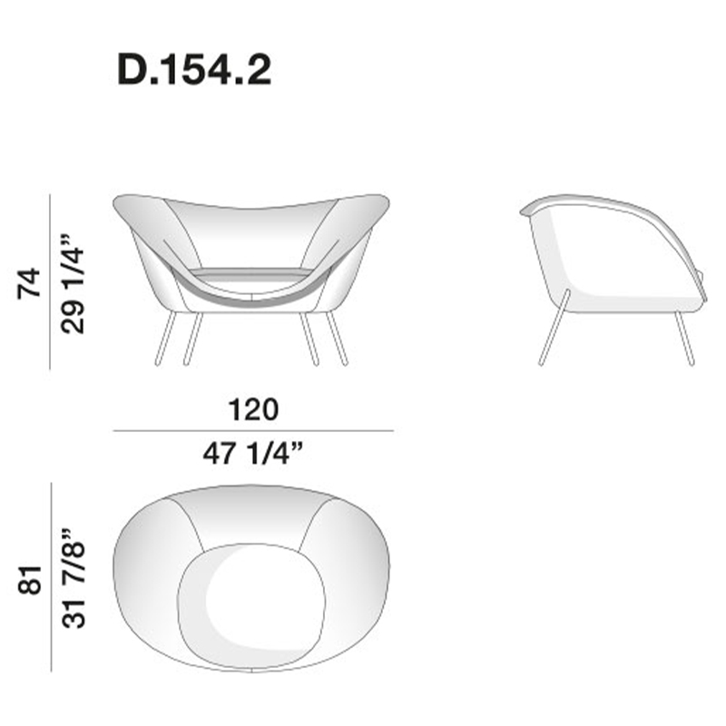 Дизайнерское кресло Gio Ponti D.154.2 Armchair в Омске