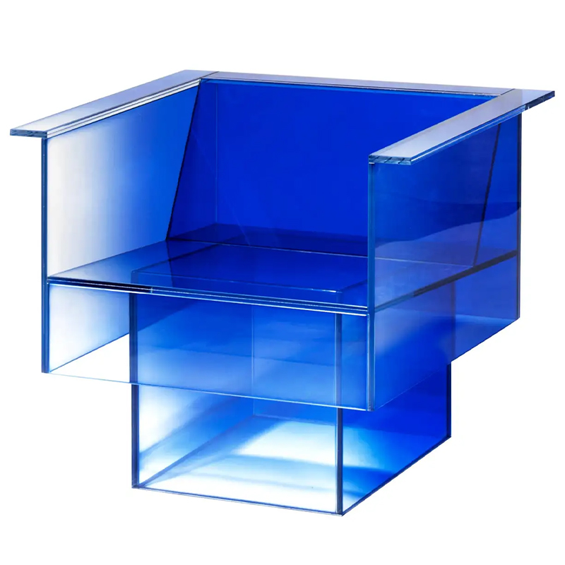 Дизайнерское Кресло Null Blue Glass Clear Armchair by Studio Buzao Прозрачный Синий Сапфирово-синий в Омске | Loft Concept 