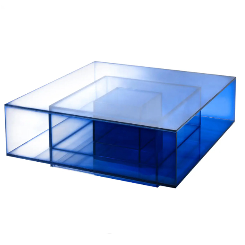 Кофейный Стол Null Blue Glass Clear Transition Color Coffee Table by Studio Buzao Customizable Синий в Омске | Loft Concept 