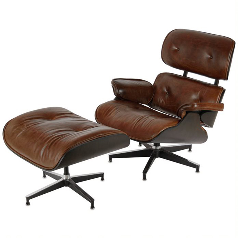 Кресло Eames Lounge Chair & Ottoman brown Коричневый в Омске | Loft Concept 