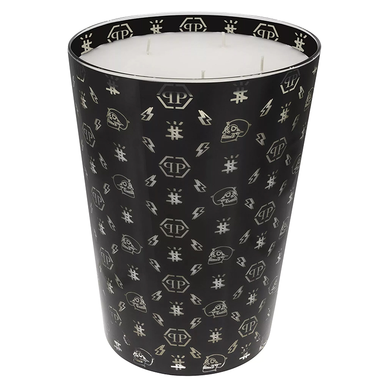 Свеча Philipp Plein Candle Monogram L Черный Белый в Омске | Loft Concept 