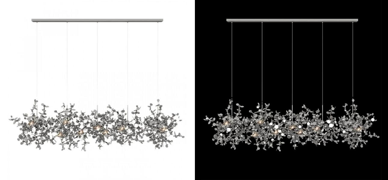 Люстра Terzani Argent Suspension Linear Silver длина 150 см - фото