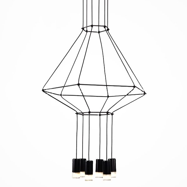 Vibia Wireflow Chandelier 0307 LED Suspension lam  Черный в Омске | Loft Concept 