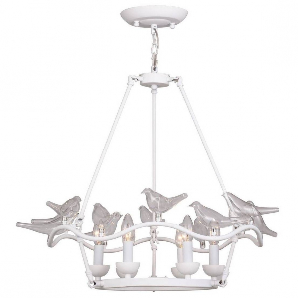 Люстра Dove Chandelier Glass Bird 6 White Белый в Омске | Loft Concept 