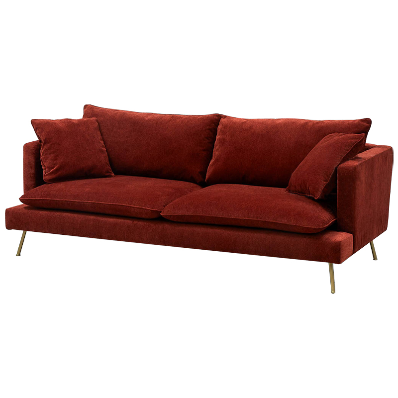 Диван Lambert Sofa Red Красный Красный Золотой в Омске | Loft Concept 