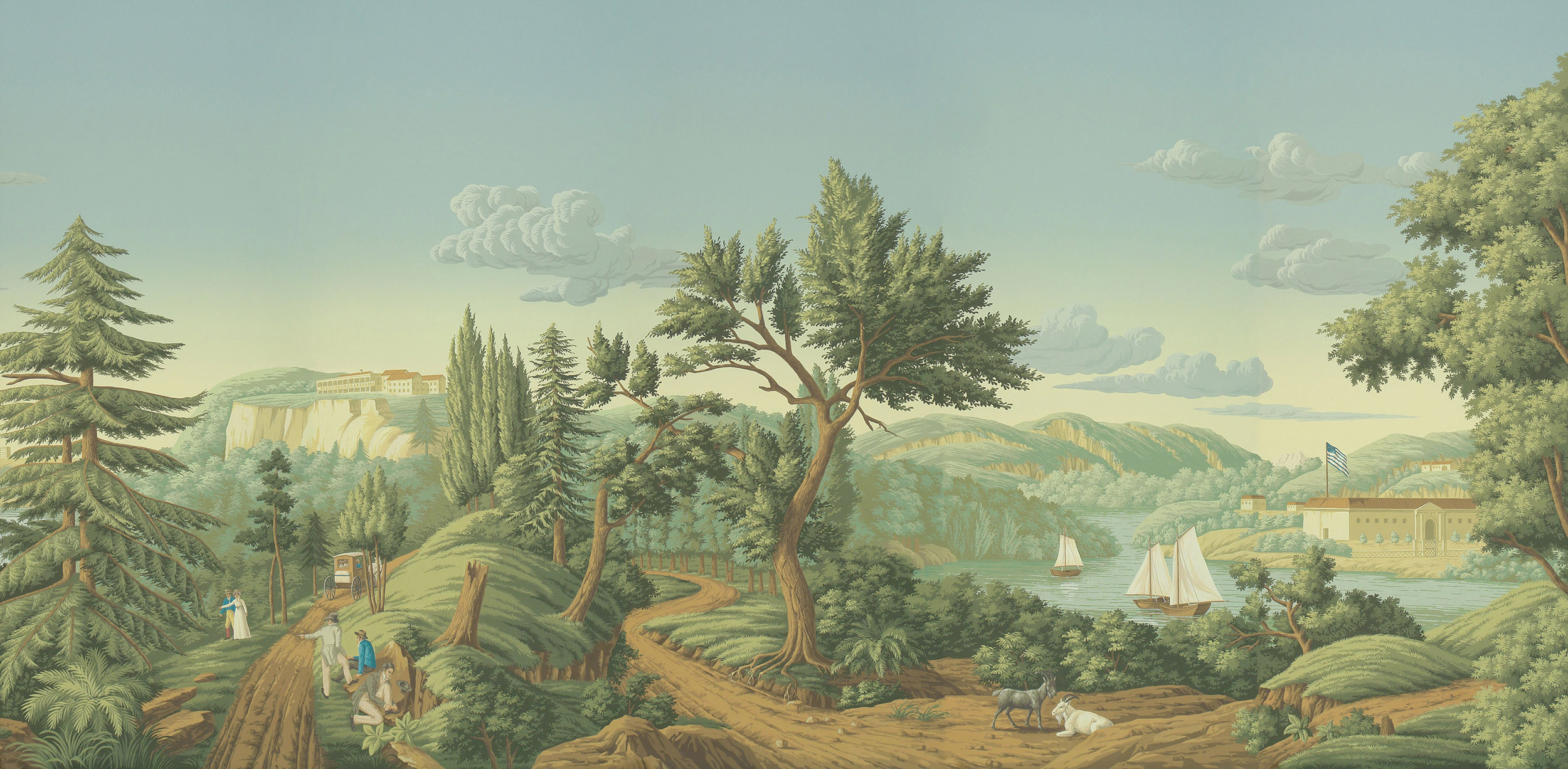 Обои ручная роспись North American River Views Verdoyant on scenic paper Обои ручная роспись North American River Views Verdoyant on scenic paper - постер Loft-Concept в Омске