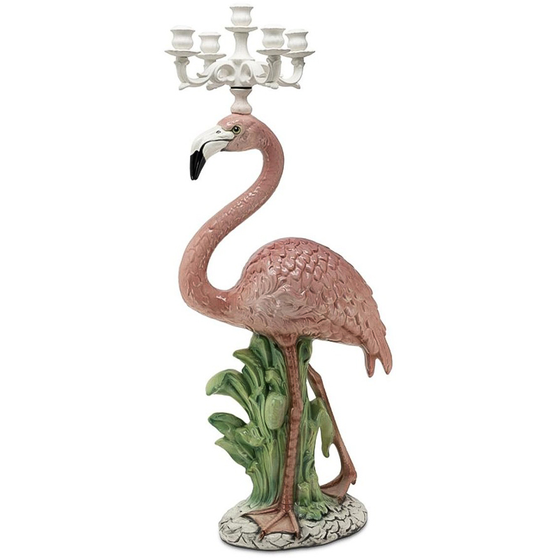 Подсвечник Candleholder Flamingo Bisc Розовый Зеленый Белый в Омске | Loft Concept 