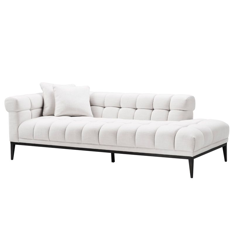 Кушетка Eichholtz Lounge Sofa Aurelio Left Белый Черный в Омске | Loft Concept 