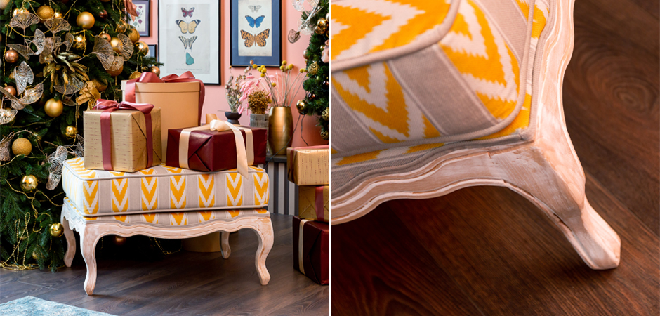 Пуф Ikat Pattern с желтым узором Пуф Ikat Pattern с желтым узором - Loft-Concept в Омске
