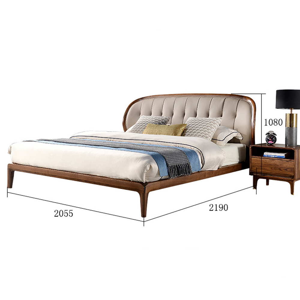Кровать двуспальная с мягким округлым изголовьем Walnut Bed Кровать двуспальная с мягким округлым изголовьем Walnut Bed в Омске