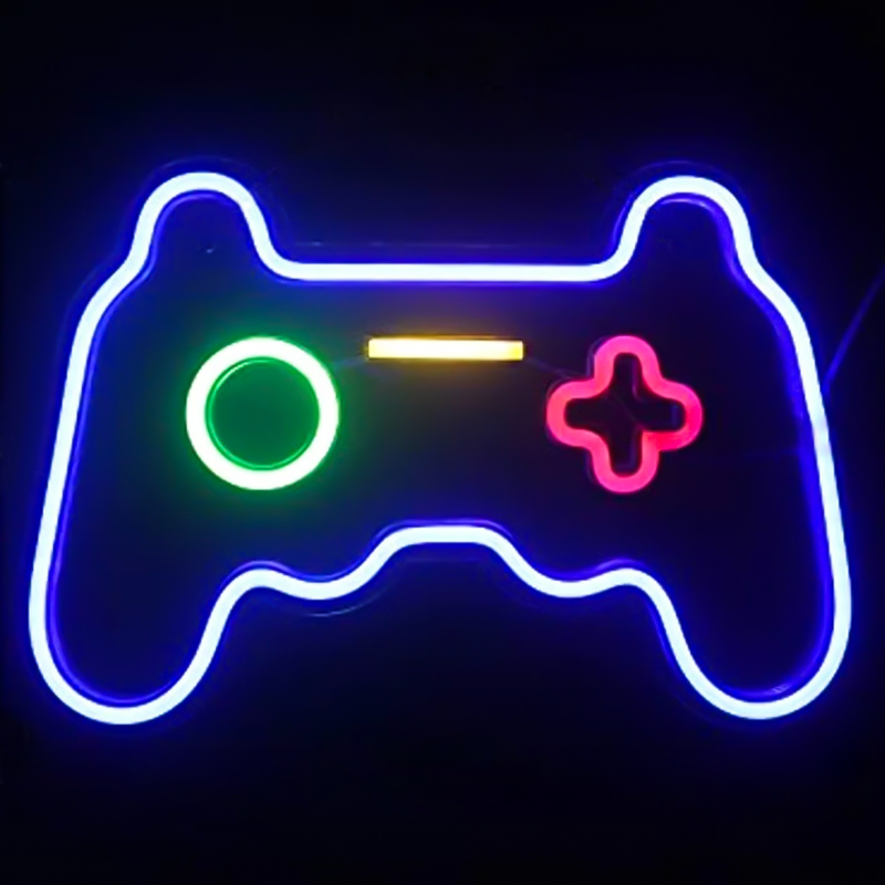 Неоновая настенная лампа Joystick Neon Wall Lamp Синий Зеленый Красный Желтый Прозрачный в Омске | Loft Concept 