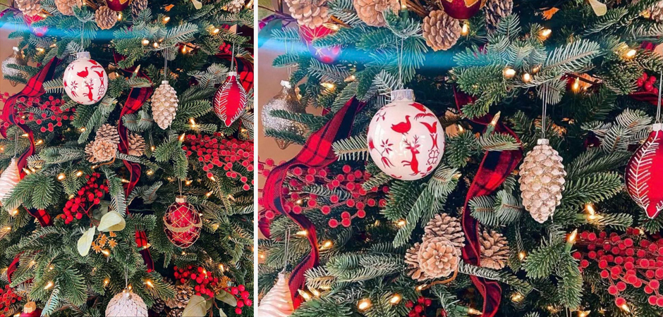 Дизайнерская Елка Украшенная Золотым и Белым декором Pine Cones and Red Decor Дизайнерская Елка Украшенная Золотым и Белым декором Pine Cones and Red Decor - Loft-Concept в Омске