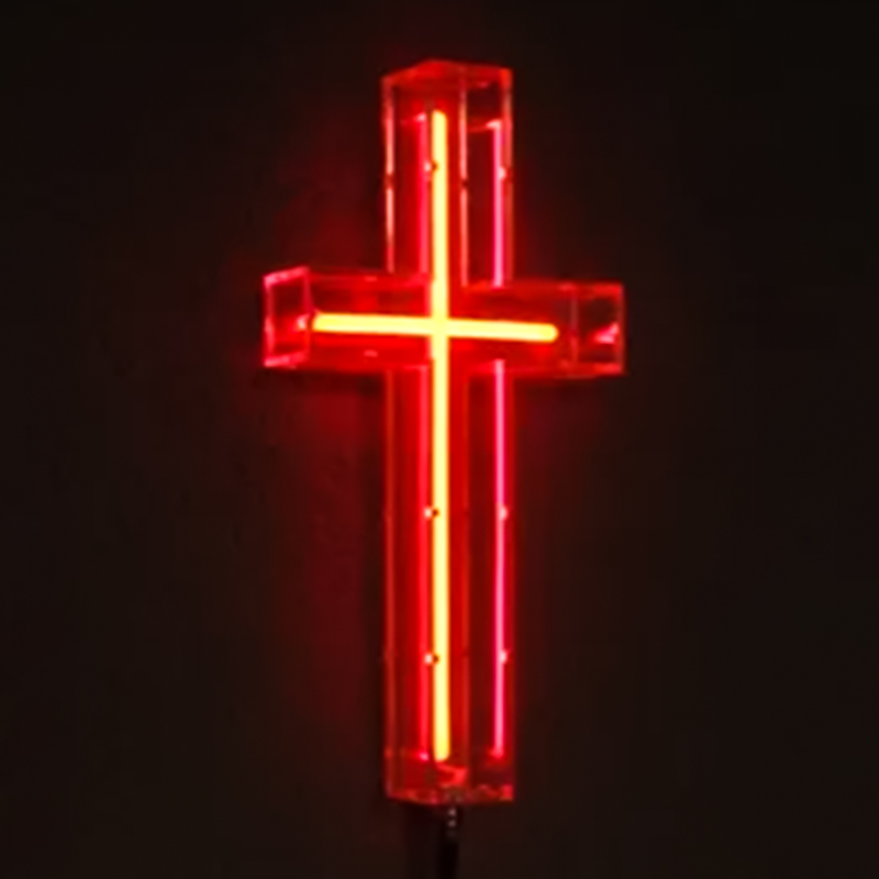 Неоновая настенная лампа Red Cross Neon Wall Lamp Красный Прозрачный в Омске | Loft Concept 