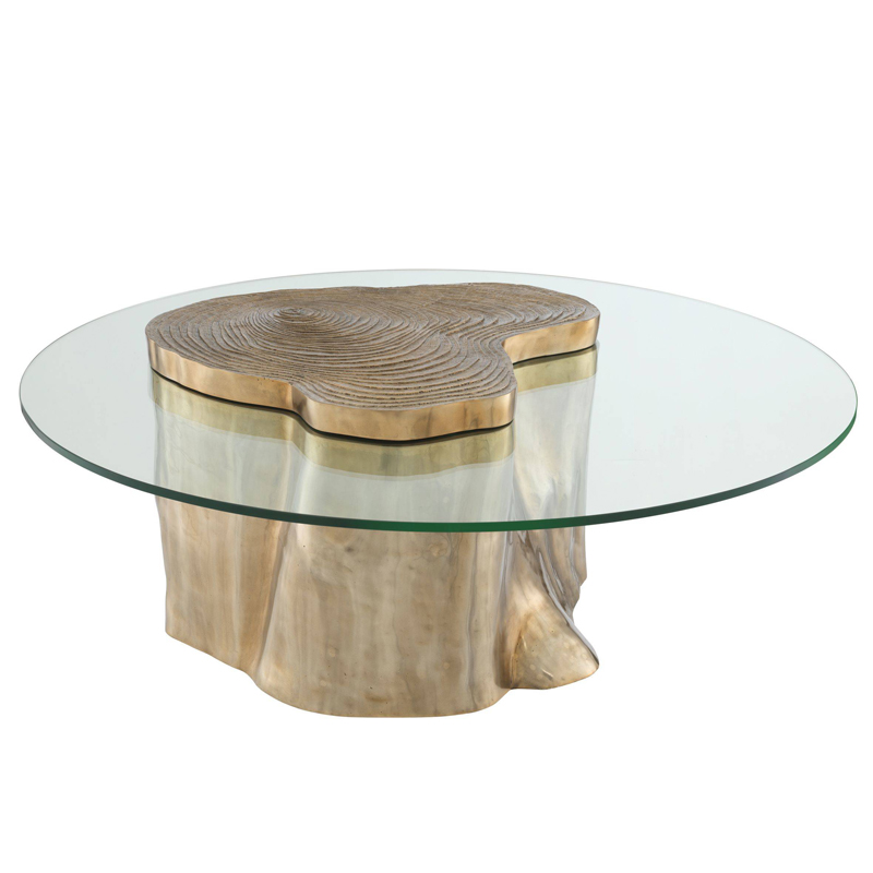 Кофейный стол Eichholtz Coffee Table Urban Латунь Прозрачный в Омске | Loft Concept 