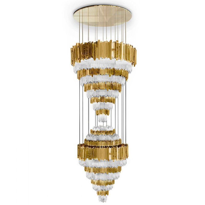 Люстра Luxxu Empire Chandelier XL Глянцевое золото Прозрачное Стекло в Омске | Loft Concept 