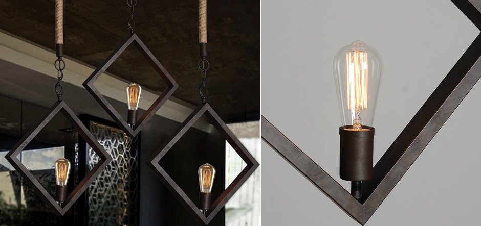 Подвесной светильник Romb Loft Rope Light Подвесной светильник Romb Loft Rope Light - Loft-Concept в Омске