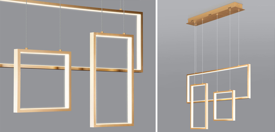 Люстра Rectangle Geometry Chandelier Gold 3 Люстра Rectangle Geometry Chandelier Gold 3 - Loft-Concept в Омске