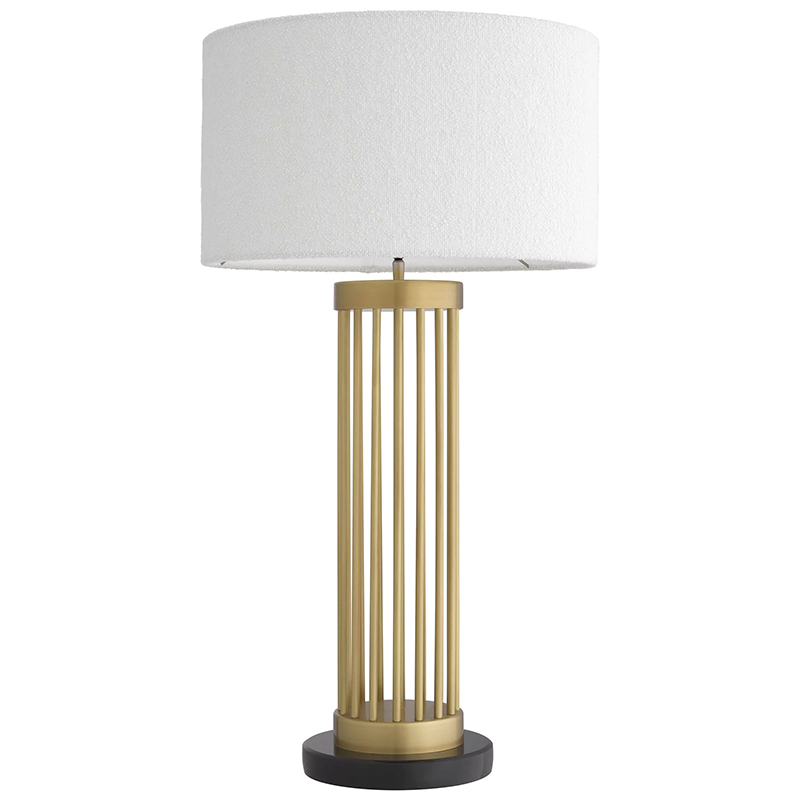 Настольная лампа Eichholtz Table Lamp Condo Brass Белый Латунь Черный в Омске | Loft Concept 