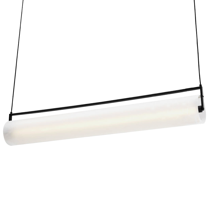 Дизайнерский линейный подвесной светильник CANVAS LINEAR HANGING LAMP Белый Черный в Омске | Loft Concept 