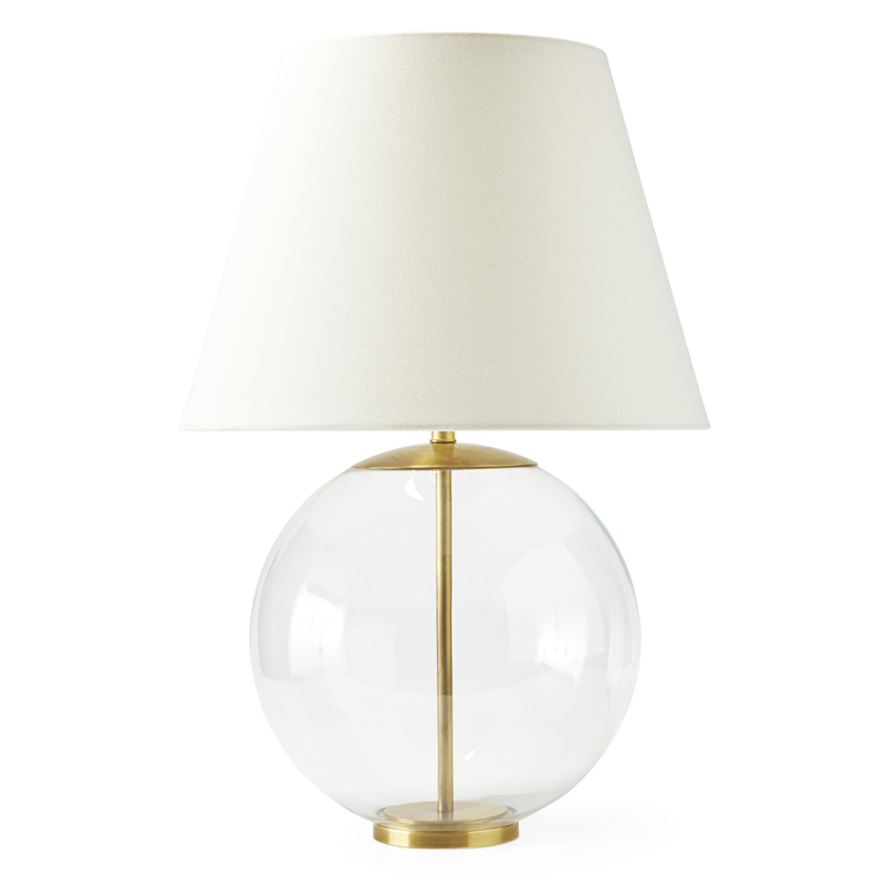 Настольная лампа Emory Table Lamp Gold Золотой Прозрачный (Transparent) Белый в Омске | Loft Concept 