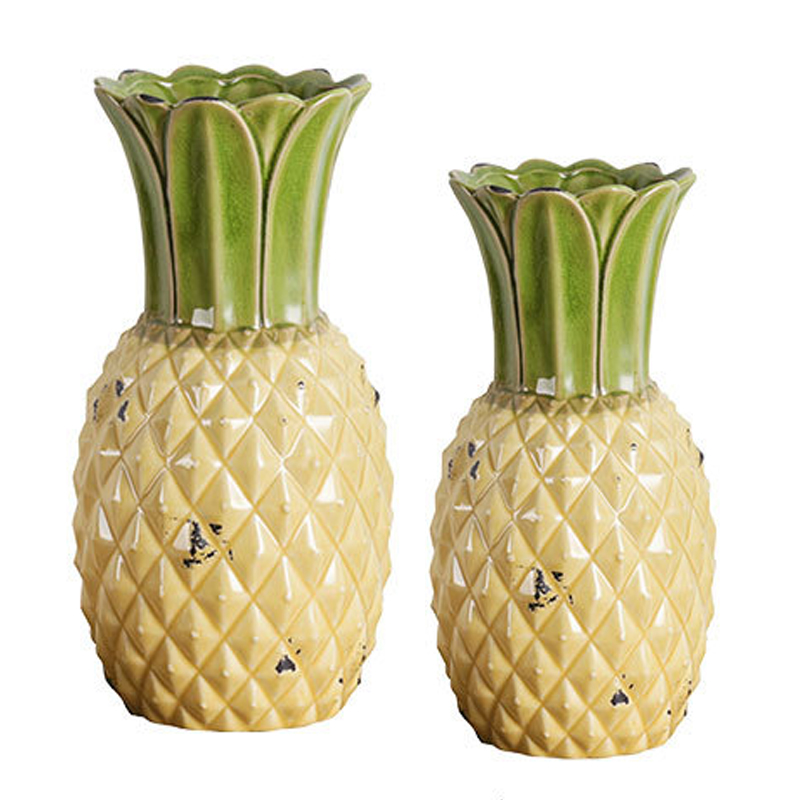 Ваза Pineapple Vase Желтый Зеленый шалфей в Омске | Loft Concept 