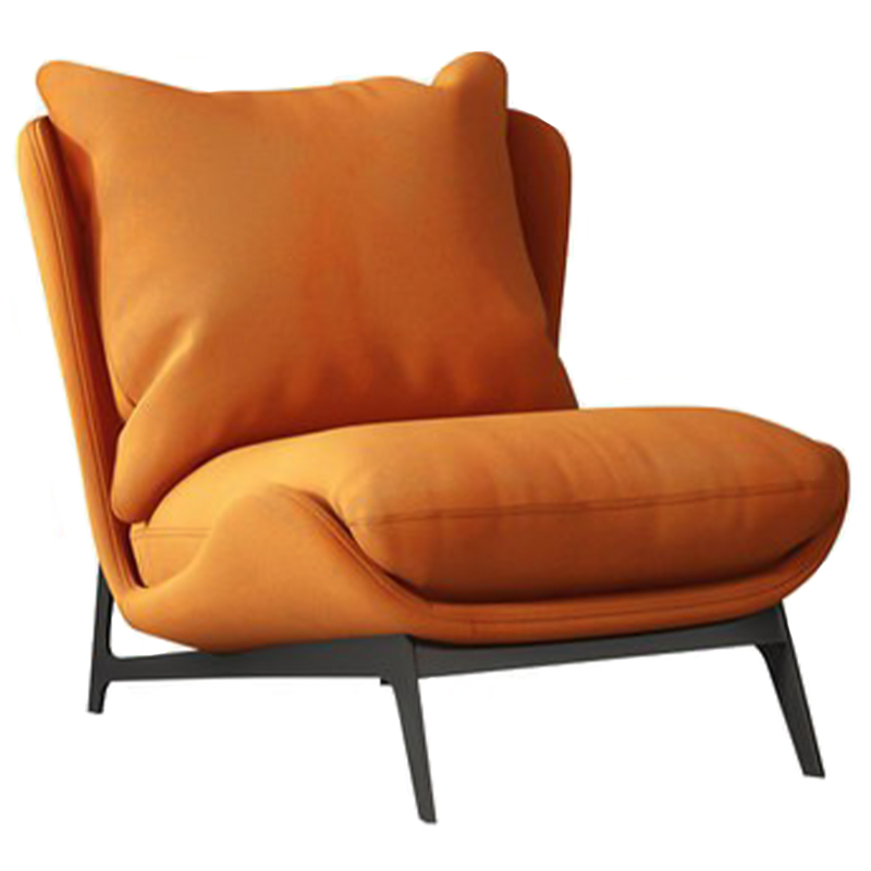 Кресло Maxwell Orange Textile Leather Armchair Оранжевый Черный в Омске | Loft Concept 