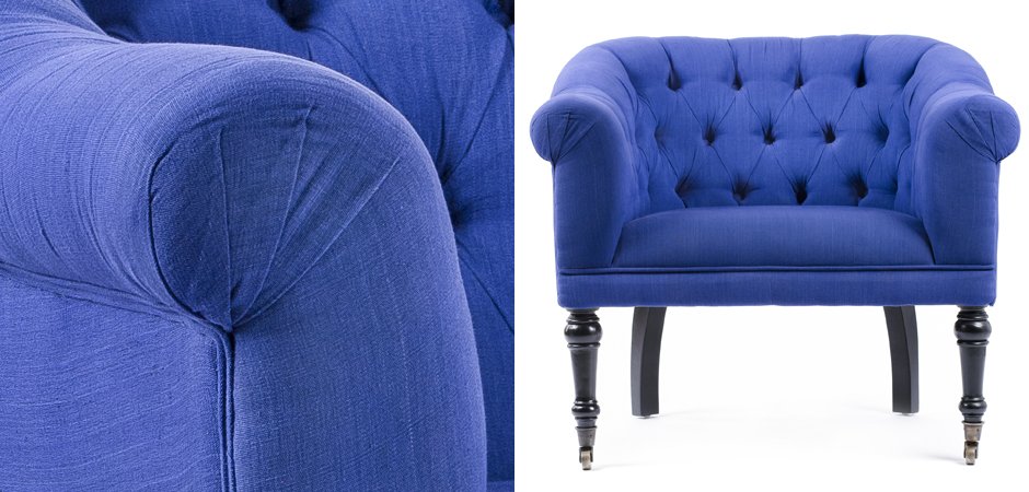 Кресло Chair Bentley кресло синий лен Кресло Chair Bentley кресло синий лен - Loft-Concept в Омске