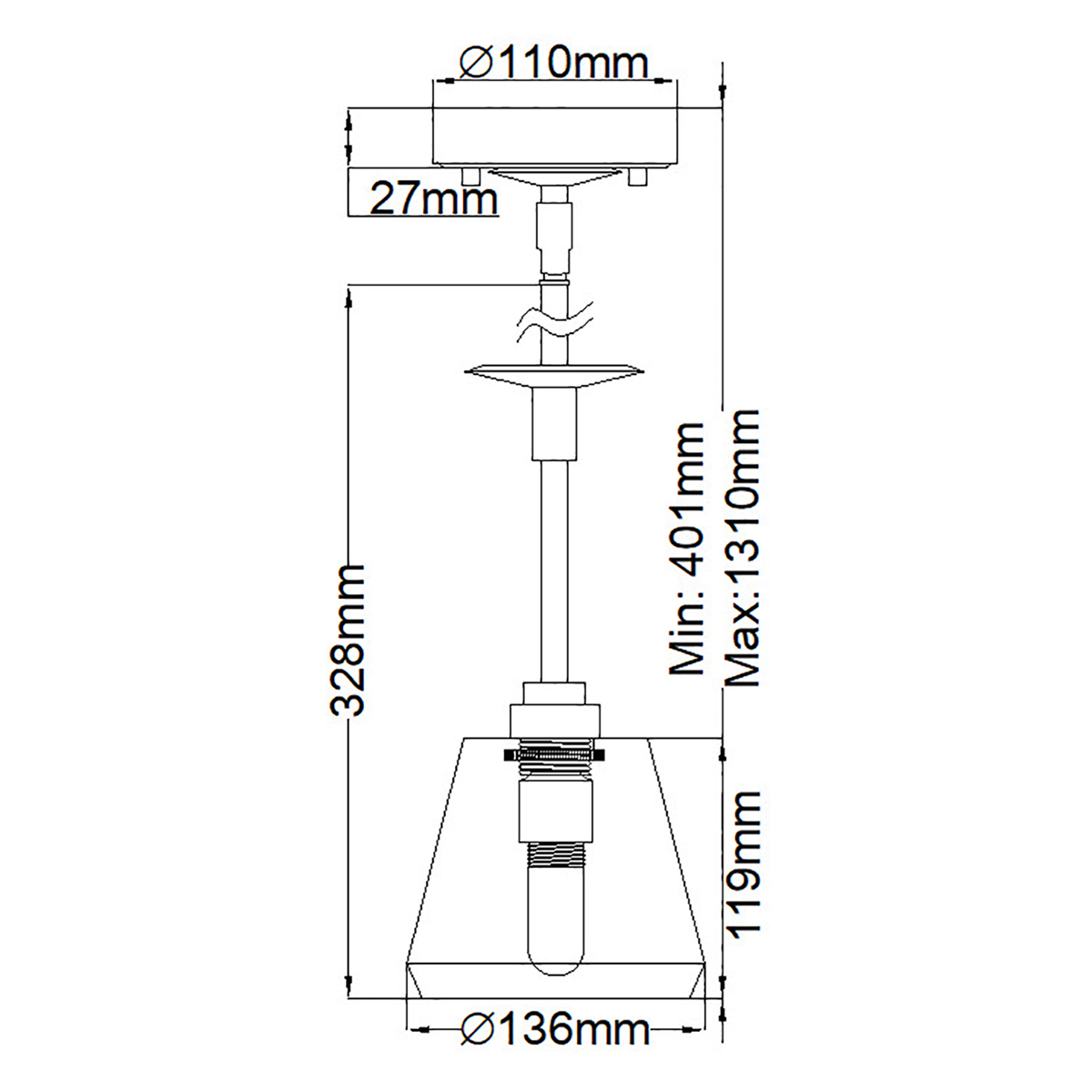 Подвесной светильник хромированного цвета с граненым прозрачным стеклянным плафоном Elstead Lighting в Омске