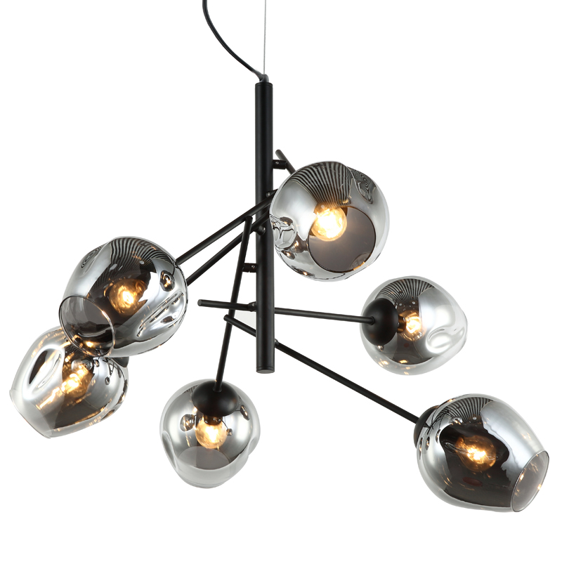 Люстра Branching Bubble Chandelier Vertical Gray Черный Серый (Gray) в Омске | Loft Concept 