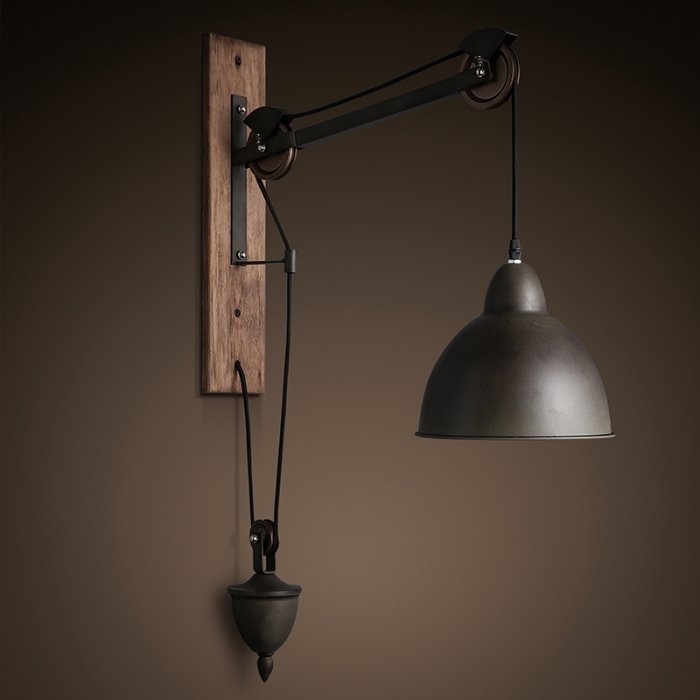 Настенный светильник Steampank Rust Iron Wall Lamp Черный в Омске | Loft Concept 