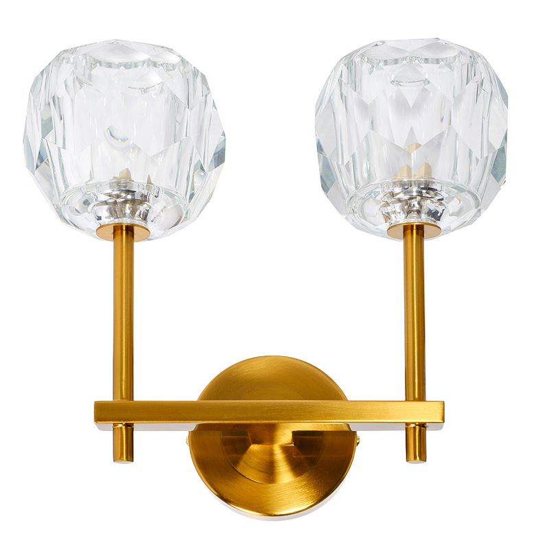 Бра RH Boule de Cristal Double Wall Lamp Gold матовое золото в Омске | Loft Concept 