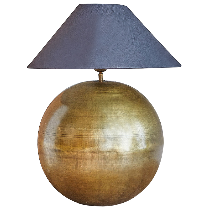 Настольная лампа с абажуром Metall Brass Ball Table Lamp Серый Латунь в Омске | Loft Concept 