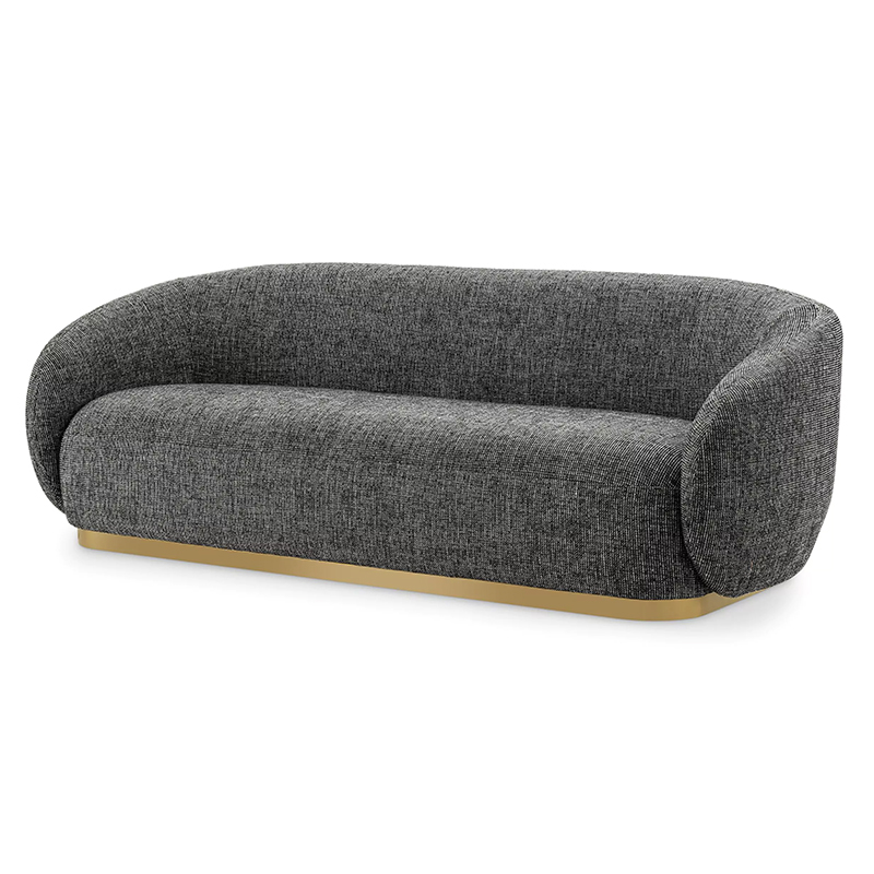 Диван Eichholtz Sofa Brice Rocat Black Черный Серый Латунь в Омске | Loft Concept 