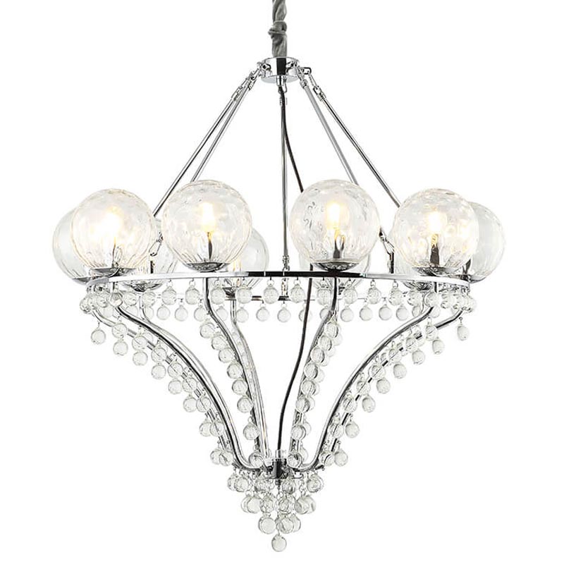 Люстра Melaine Chandelier chrome Хром Прозрачный (Transparent) в Омске | Loft Concept 