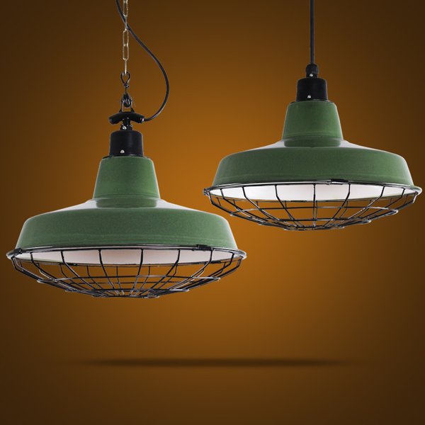 Подвесной светильник Loft Ber Cage Green Pendant Зеленый в Омске | Loft Concept 