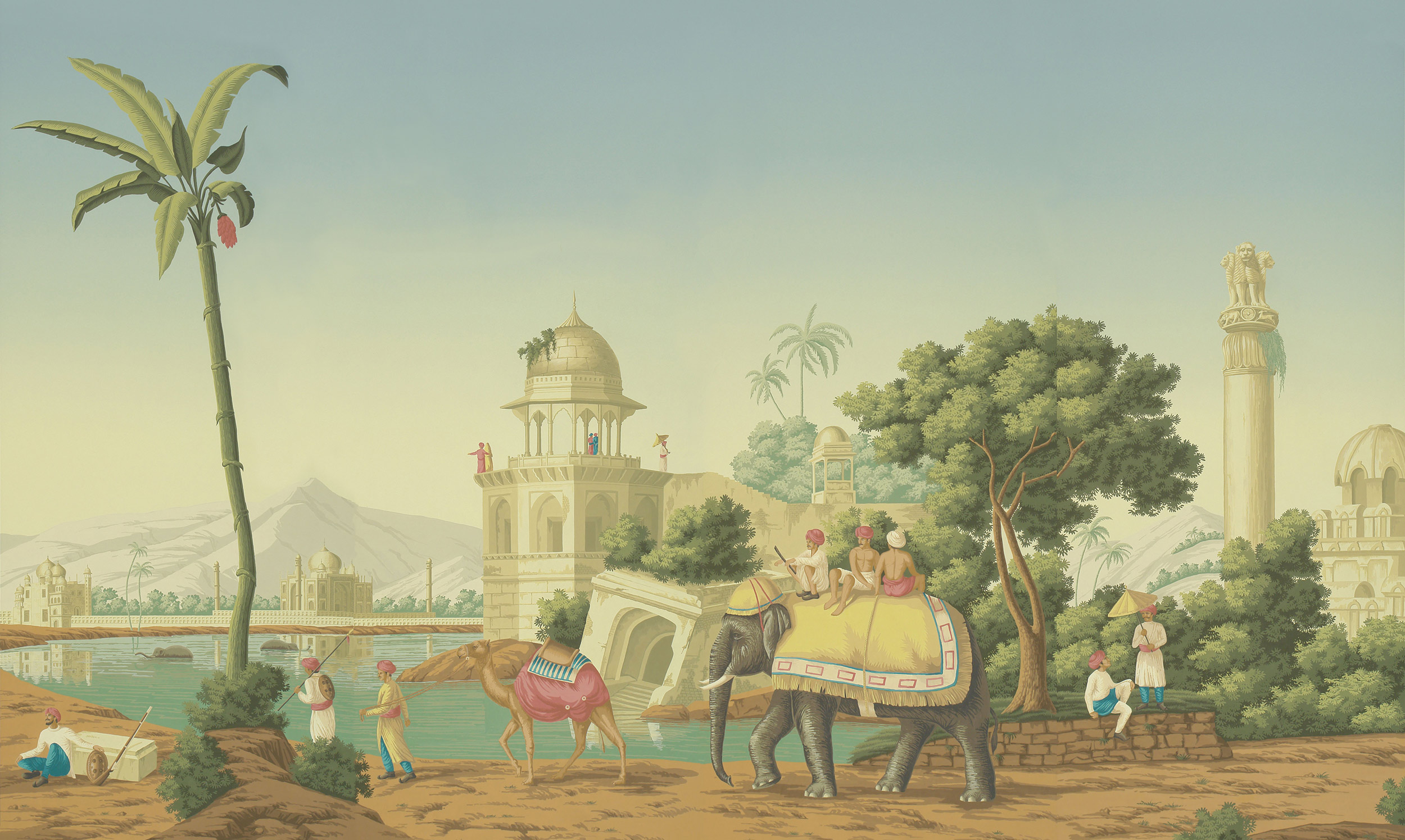 Обои ручная роспись Early Views of India Verdoyant on scenic paper Обои ручная роспись Early Views of India Verdoyant on scenic paper - постер Loft-Concept в Омске