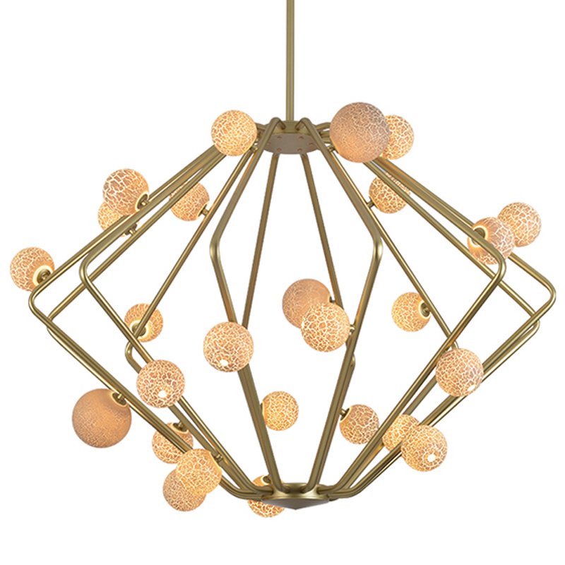 Люстра Cherry Bomb Cage Chandelier CB.29.01 Латунь Бежевый в Омске | Loft Concept 