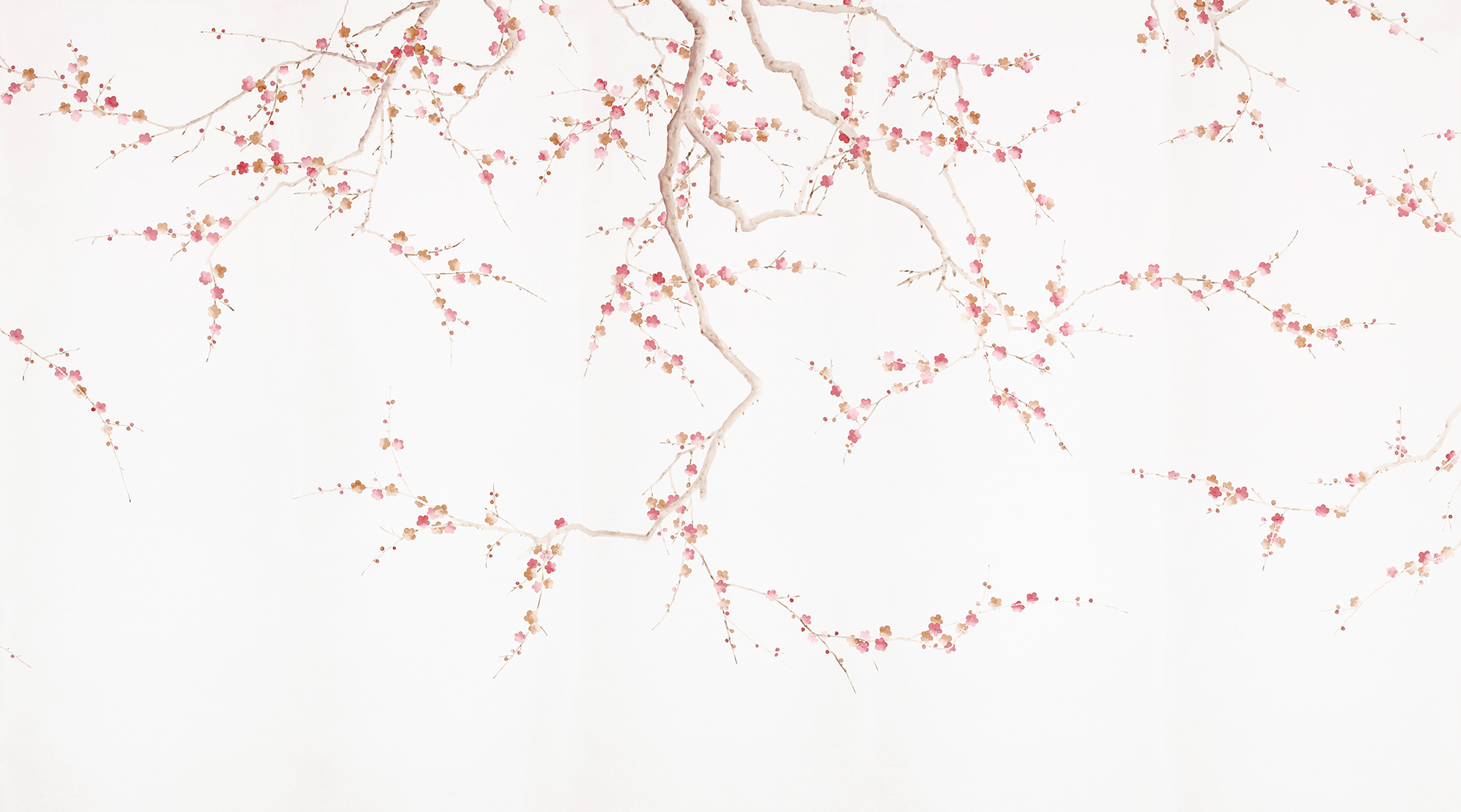 Обои ручная роспись Plum Blossom Bleached on Bleached White dyed silk Обои ручная роспись Plum Blossom Bleached on Bleached White dyed silk - постер Loft-Concept в Омске